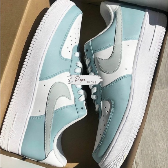 Blue & Gray Custom Air Force 1 - Picture 1 of 1